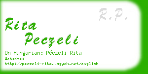 rita peczeli business card