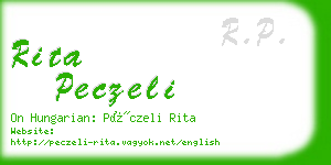 rita peczeli business card